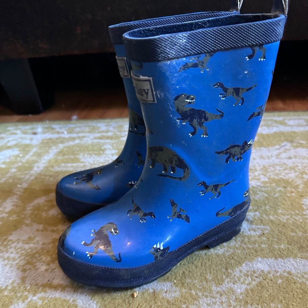 Hatley - Blue Dinosaur Print Rain Boots